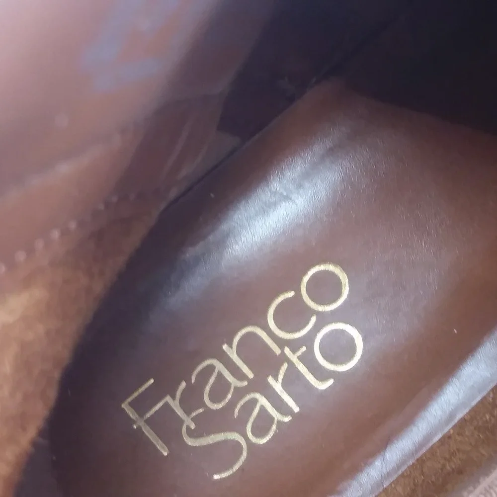 Franco Sarto Horrace Cognac Brown Leather Chelsea Boots Women's 10 Ankle Booties